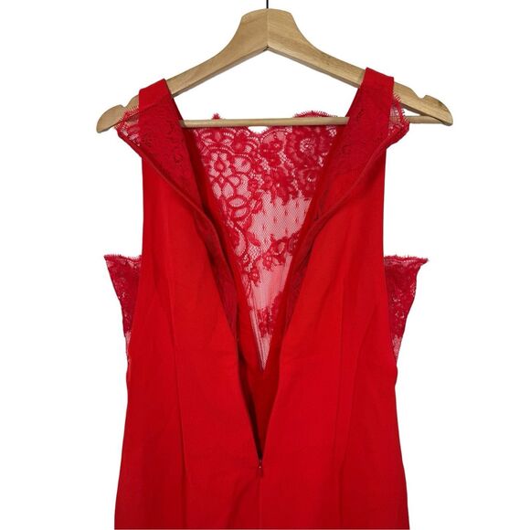 NWT NBD Britney Mini Red Lace Panels Cocktail Sleeveless Dress size small - Picture 4 of 10